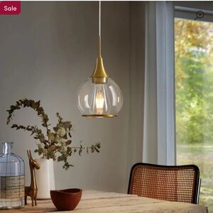Gold and Glass Pendant Light